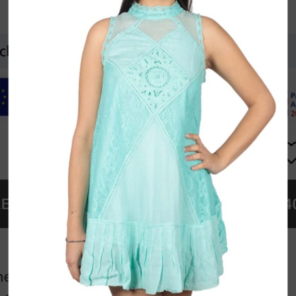 Free People Aqua lace dress - Picture 4 of 16